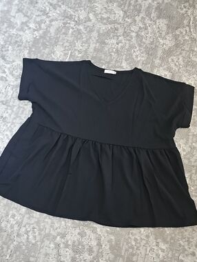 Chic Soul Black Babydoll Top - Size 1xl